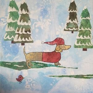 Whimsical Winter Dachshund Art Print